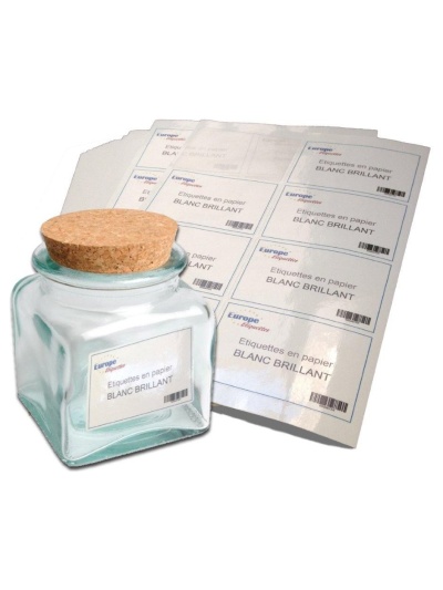 Etiquettes papier Blanc Brillant